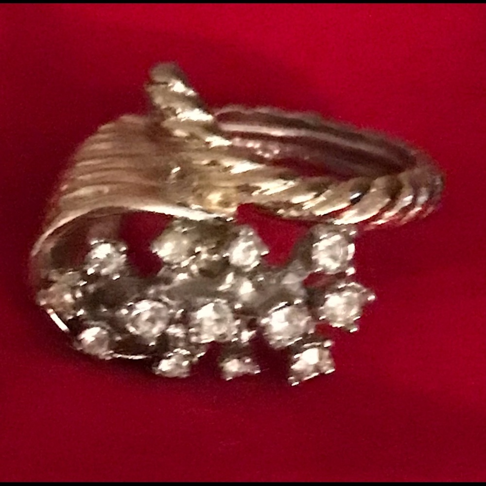 Vintage Cornacopia Horn Rhinestone Ring 6-7 - Picture 5 of 7